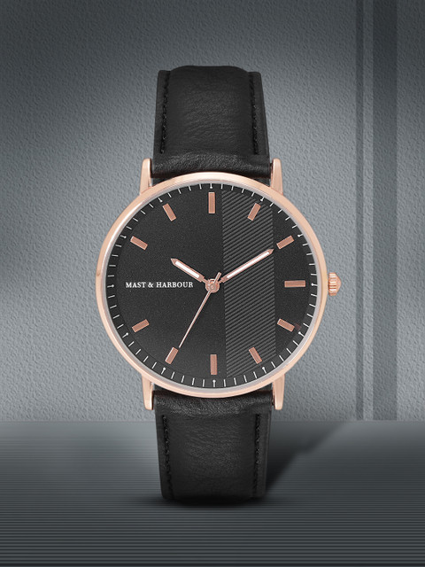 

Mast & Harbour Unisex Black Analogue Watch MFB-PN-SNT-G26