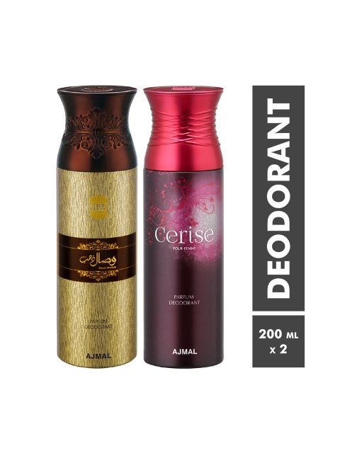 

Ajmal Unisex & Unisex Set of 2 Wisal Dhahab & Cerise Deodorants, Gold