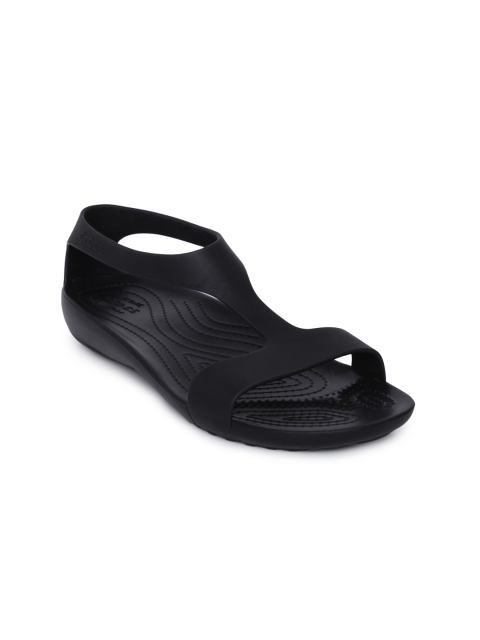 

Crocs Women Black Solid Synthetic Open Toe Flats