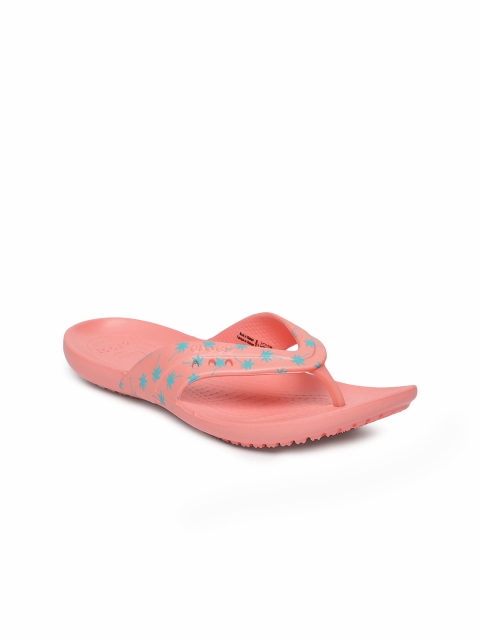 

Crocs Women Peach-Coloured Printed Thong Flip-Flops