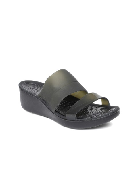 

Crocs Women Black Solid Comfort Heels