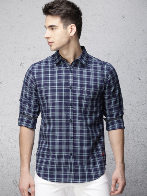 

Ecko Unltd Men Blue Slim Fit Checked Casual Shirt