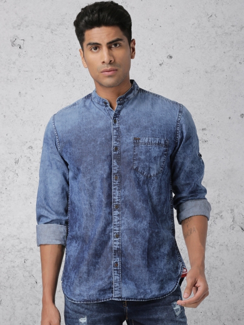 

Ecko Unltd Men Blue Slim Fit Faded Casual Shirt