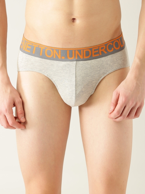 

Undercolors of Benetton Men Grey Melange Solid Briefs 140DI_501