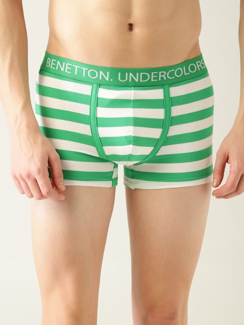 

Undercolors of Benetton Men Green & White Striped Trunks 008DI_902