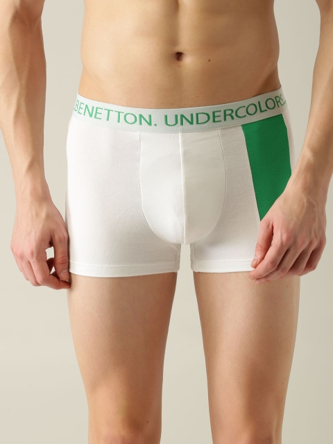 

Undercolors of Benetton Men White & Green Colourblocked Trunks 202DI_101