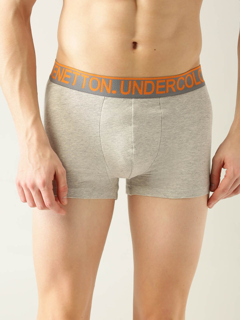

Undercolors of Benetton Men Grey Melange Solid Trunks 228DI_501