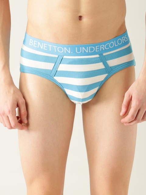 

Undercolors of Benetton Men Blue & White Striped Briefs 007DI_903