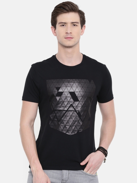 

Wrangler Men Black Printed Round Neck T-shirt