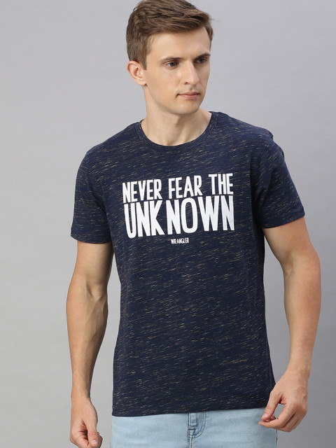 

Wrangler Men Navy Blue Printed Round Neck T-shirt