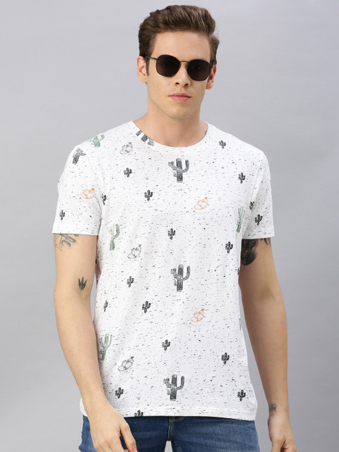 

Wrangler Men White & Black Conversational Printed Round Neck T-shirt