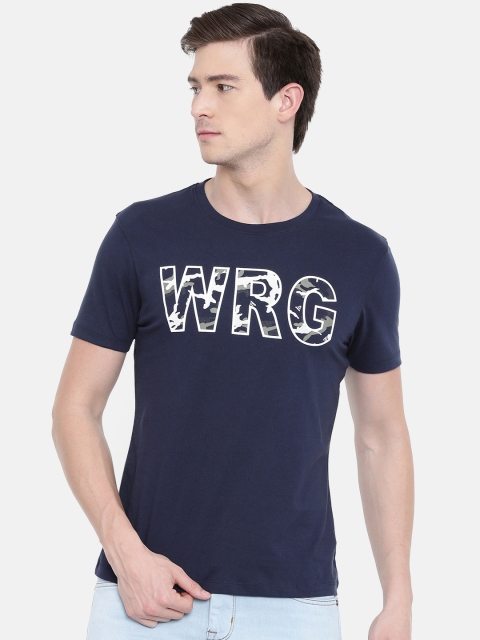 

Wrangler Men Blue Printed Round Neck T-shirt
