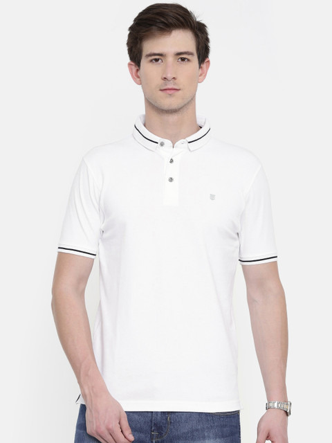

Wrangler Men White Solid Polo Collar T-shirt