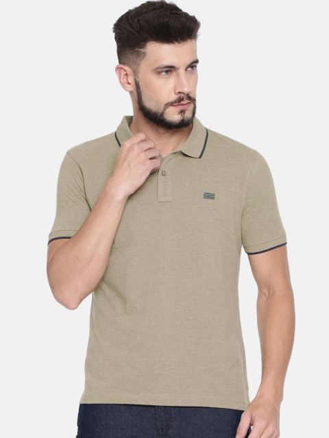 

Wrangler Men Olive Green Solid Polo Collar T-shirt