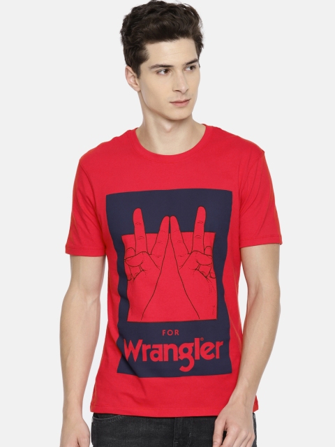 

Wrangler Men Red Printed Round Neck T-shirt