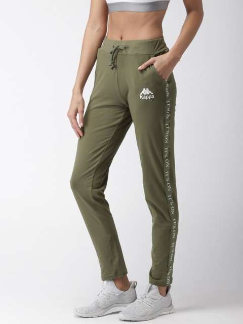

Kappa Women Olive Green Slim Fit Printed Track Pants