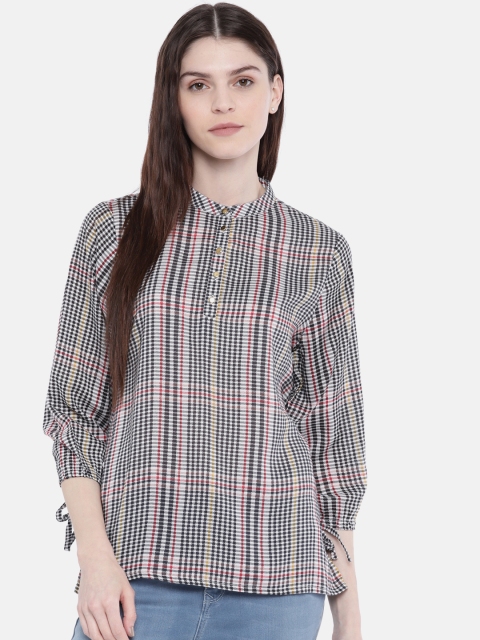 

Fame Forever by Lifestyle Women Black Checked Top