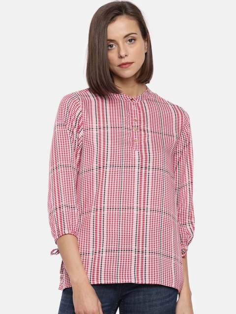 

Fame Forever by Lifestyle Women Red & White Checked Top