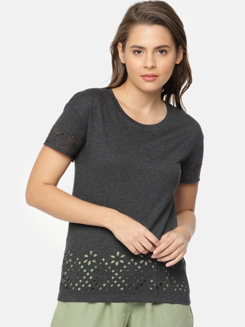 

Fame Forever by Lifestyle Women Charcoal Grey Solid Top