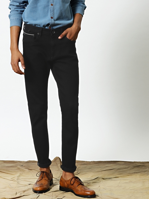 

Mr Bowerbird Men Black Regular Fit Mid-Rise Clean Look Selvedge Stretchable Jeans