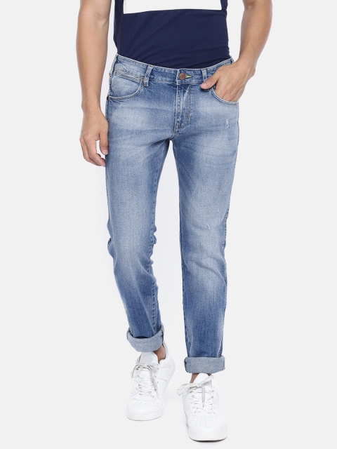 

Wrangler Men Blue Skanders Slim Fit Low-Rise Low Distress Stretchable Jeans