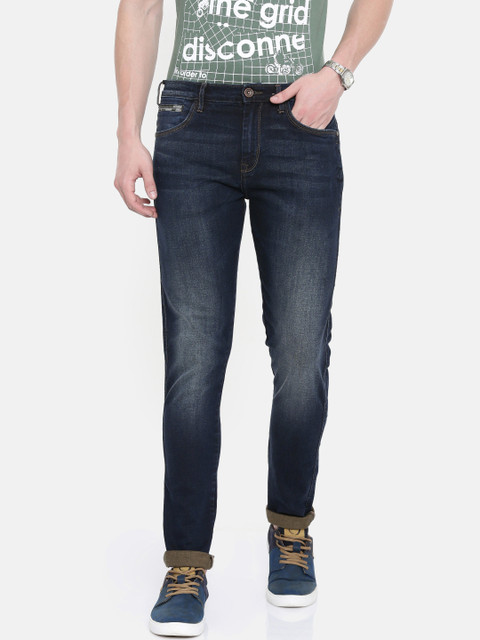 

Wrangler Men Navy Blue Slim Fit Mid-Rise Clean Look Stretchable Jeans