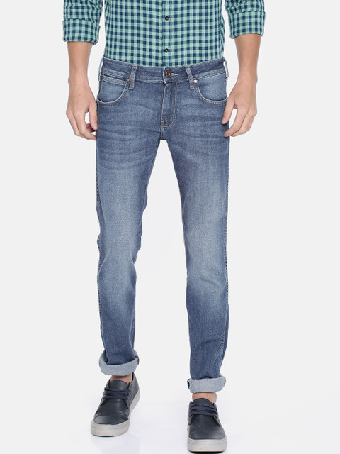 

Wrangler Men Blue Vegas Slim Tapered Fit Low-Rise Clean Look Stretchable Jeans