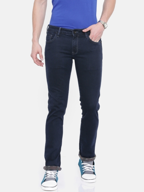 

Wrangler Men Blue Skanders Slim Fit Low-Rise Clean Look Stretchable Jeans