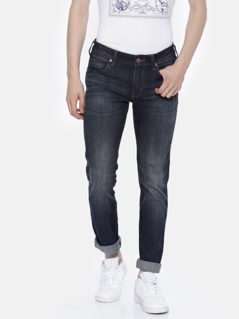 

Wrangler Men Blue Skanders Slim Fit Low-Rise Clean Look Stretchable Jeans