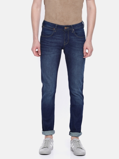 

Wrangler Men Blue Vegas Skinny Fit Low-Rise Low Distress Stretchable Jeans