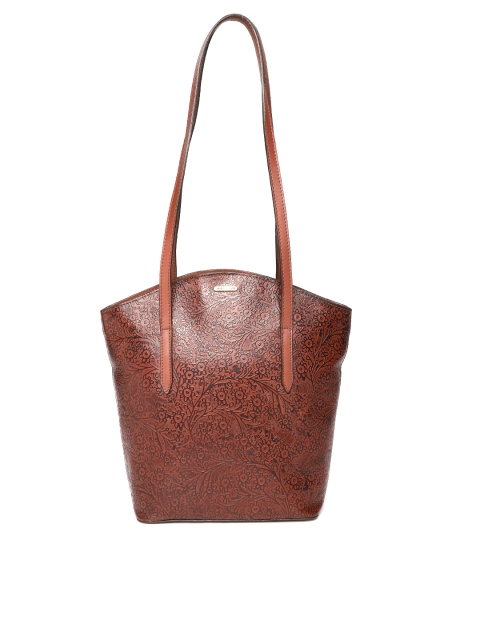 

Hidesign Brown Textured Leather Shoulder Bag