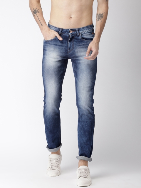 

Flying Machine Men Blue Micheal Slim Tapered Fit Mid-Rise Clean Look Stretchable Jeans