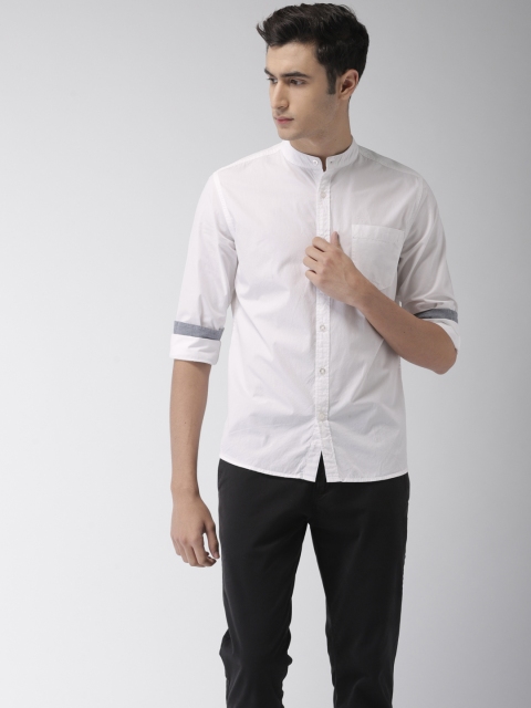 

Flying Machine Men White Regular Fit Solid Casual Shirt