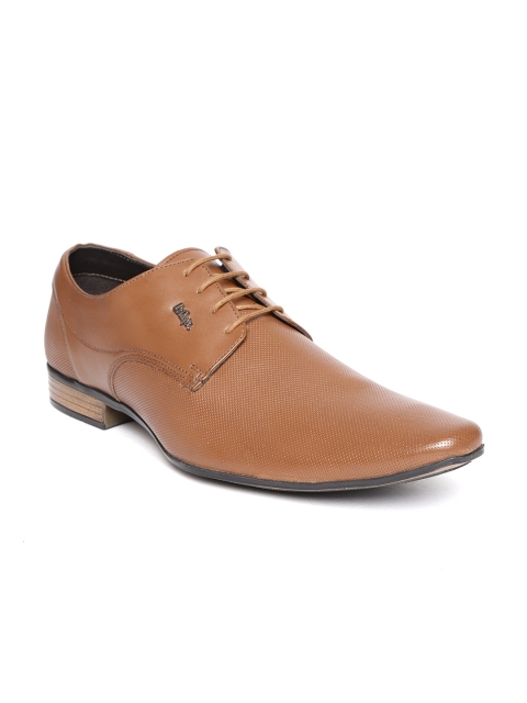 

Lee Cooper Men Tan Brown Textured Leather Formal Derbys