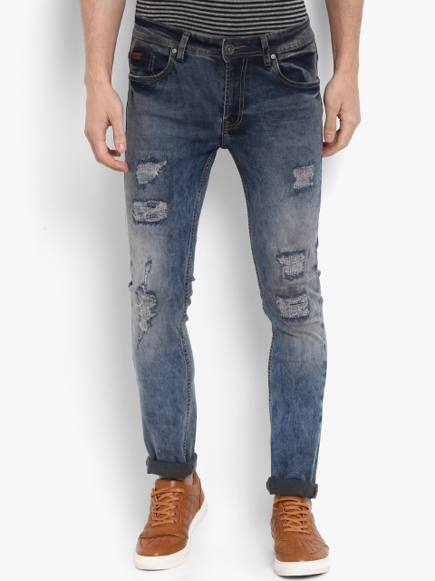 

Mufti Men Blue Slim Fit Mid-Rise Highly Distressed Stretchable Jeans