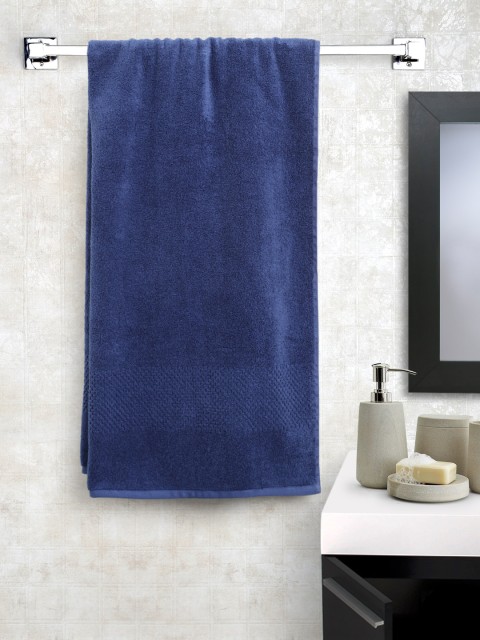 

SPACES Unisex Navy Blue Solid Cotton 450 GSM Swift Dry Bath Towel