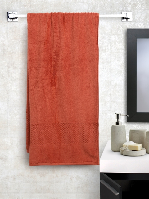 

SPACES Unisex Rust Red Solid Cotton 450 GSM Swift Dry Bath Towel