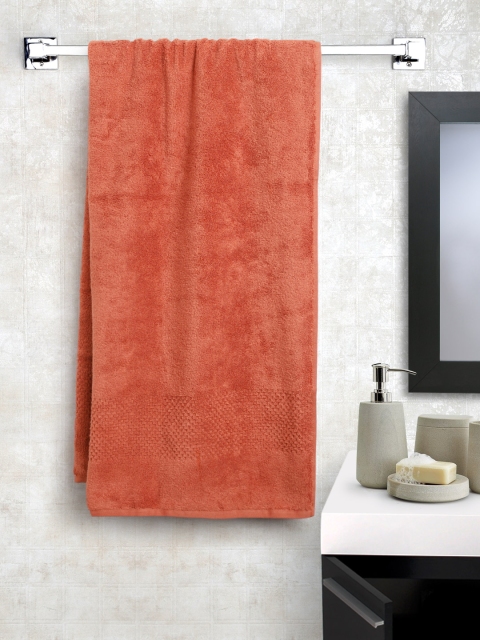 

SPACES Unisex Rust Red Solid Cotton 450 GSM Swift Dry Bath Towel