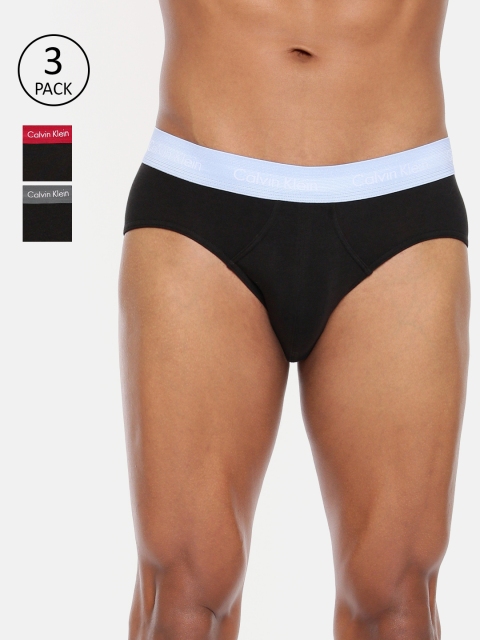 

Calvin Klein Underwear Men Pack Of 3 Solid Briefs U2661MFN, Black
