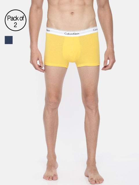 

Calvin Klein Underwear Men Pack of 2 Low Rise Trunks NB1086JJH, Yellow