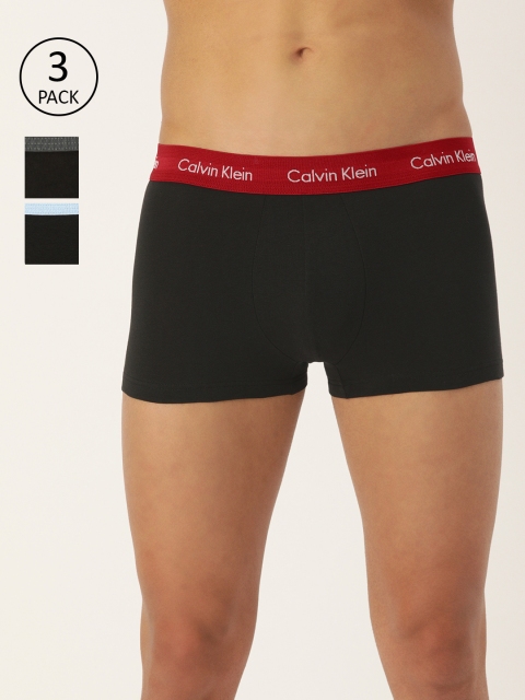 

Calvin Klein Underwear Men Black Pack of 3 Solid Trunks U2664MFN