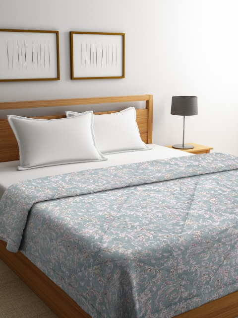 

CORE Designed by SPACES Sea Green & White Floral AC Room 150 GSM Double Bed Quilt