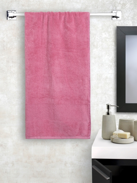 

SPACES Unisex Pink Solid Swift Dry Cotton 450 GSM Bath Towel