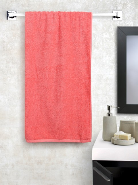 

CORE Designed by SPACES Unisex Coral Pink Solid Cotton 450 GSM Bath Towel