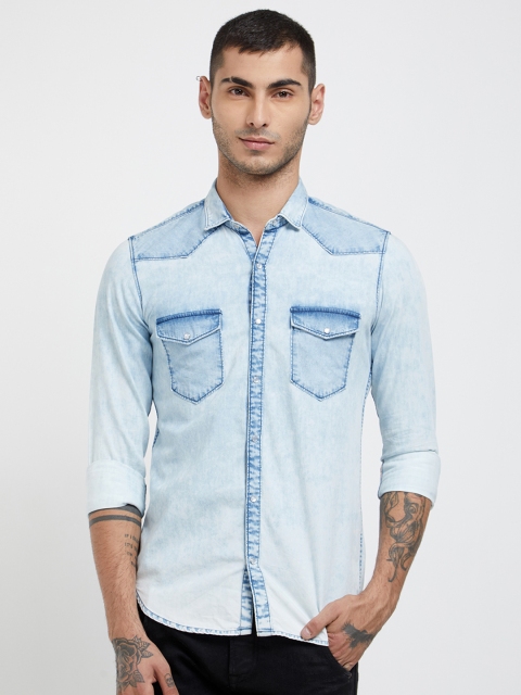 

Killer Men Blue Slim Fit Solid Casual Shirt