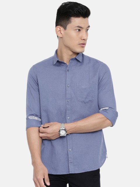 

Killer Men Blue Slim Fit Solid Casual Shirt