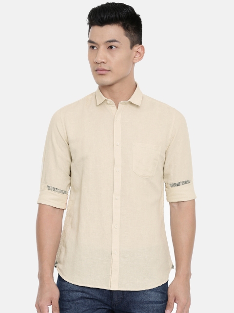 

Killer Men Beige Slim Fit Solid Casual Shirt