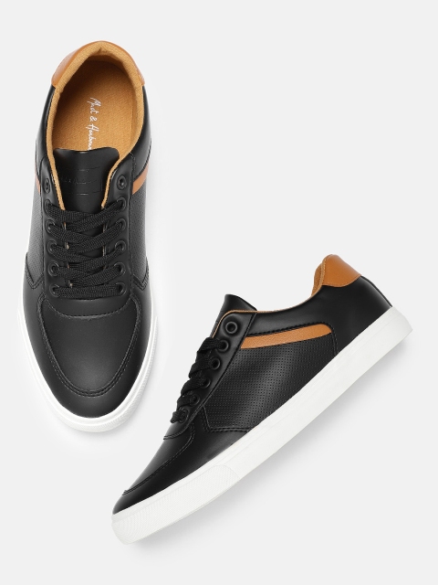 

Mast & Harbour Men Black Solid Sneakers