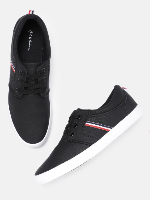 

Mast & Harbour Men Black Solid Sneakers