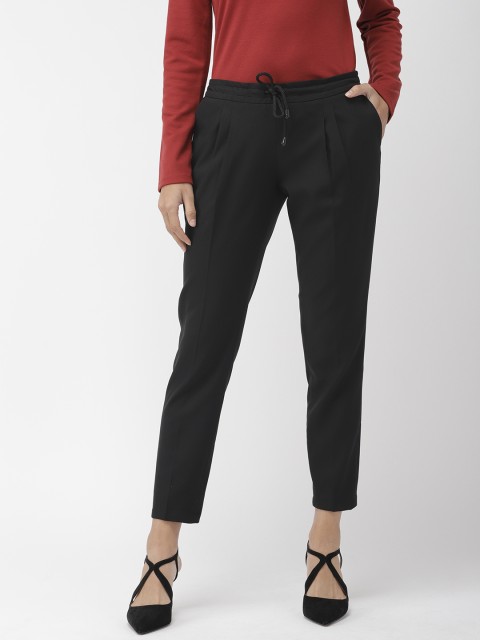 

Park Avenue Women Black Slim Fit Solid Regular Trousers